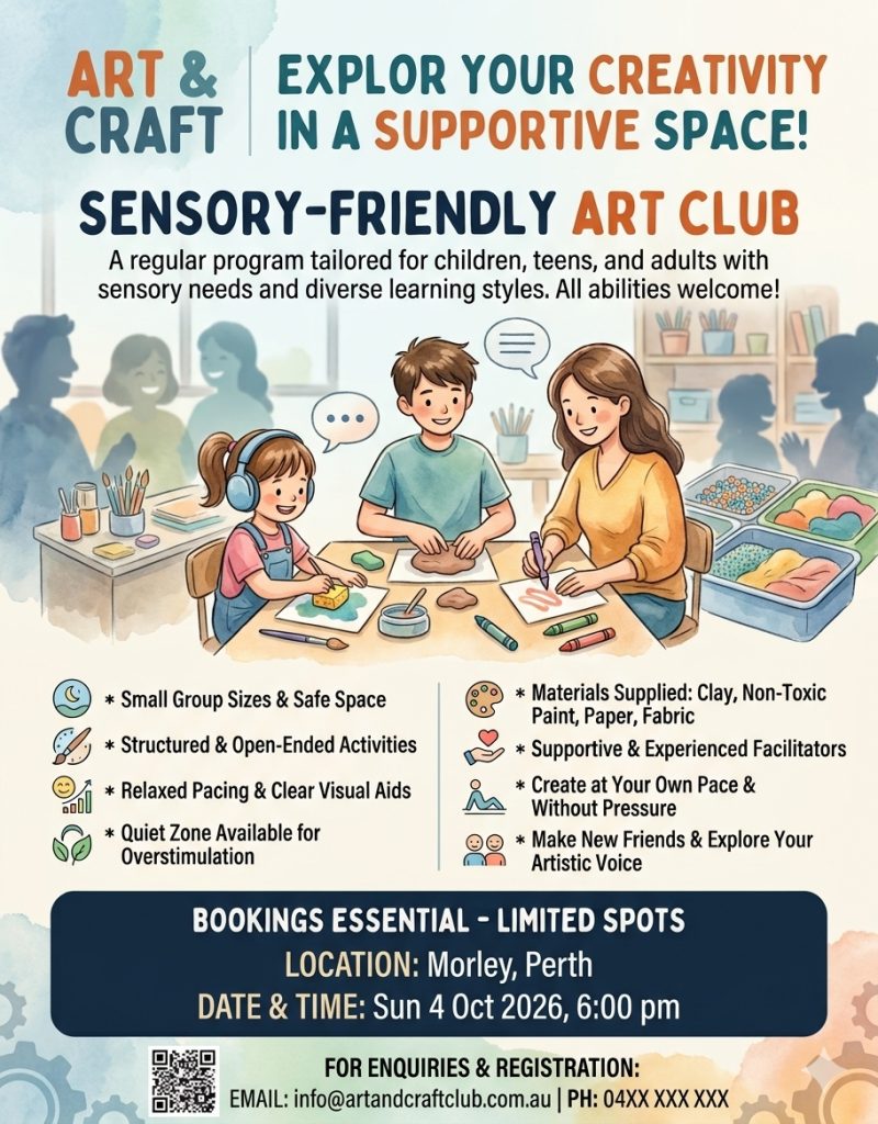 Sensory-Friendly Art Club flyer
